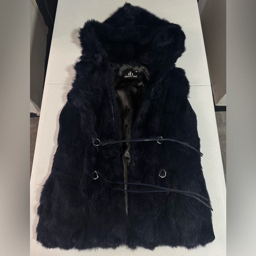 Blue Faux Fur Women's Vest